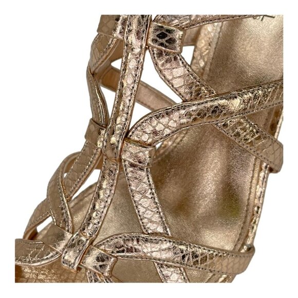 Michael Kors Sandra Soft Pink Metallic Leather Womens Heels Size 7M - Picture 6 of 12